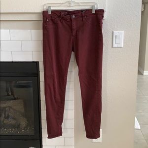 cranberry colored jeans